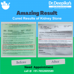 Cured Results of Kidney Stone of Mr. Ankit at Dr. Deepika's Homeopathy